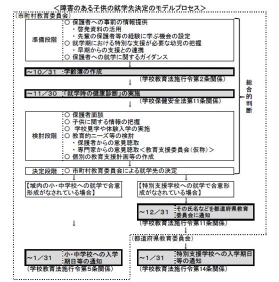 障害のある子供の就学先決定のモデルプロセス